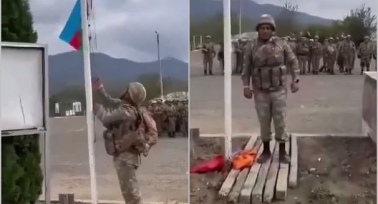Ağdərədə Azərbaycan bayrağı dalğalanır - VİDEO