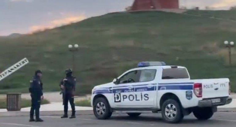 Azərbaycan polisi və hərbçiləri Xankəndidə - VİDEO