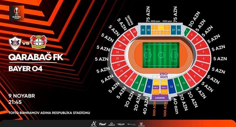 “Qarabağ” - “Bayer 04” oyununun biletləri satışa çıxarılır