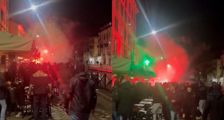 “Milan” və PSJ azarkeşləri arasında insident yaşanıb: Bıçaqlanan var - VİDEO
