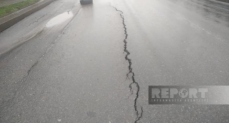 Azərbaycanda daha bir yol çökdü - FOTO