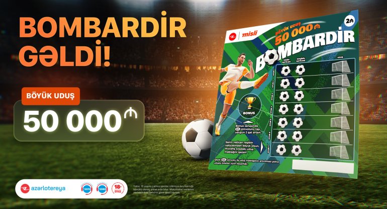 Yenixa0“Poz-Qazan” oyunuxa0“Bombardir”ləxa0qol vur, 50 000xa0AZN qazan