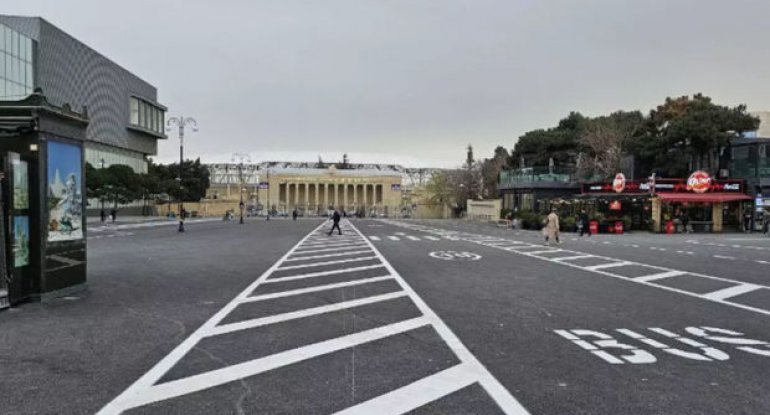 Tofiq Bəhramov adına stadionun qarşısında avtobus zonası yaradılıb