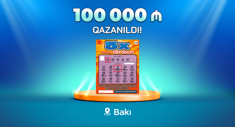 Bakı sakini “5X” lotereyasında 100 000 manat qazandı - VİDEO