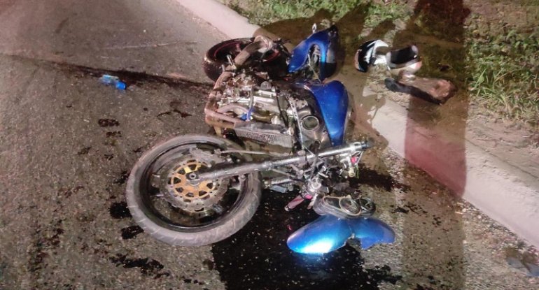 Atasının motosikletini götürüb qəza törətdi - Biləsuvarda olay