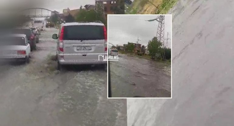 Bakıda yağışdan sonra yaranan acınacaqlı MƏNZƏRƏ - VİDEO