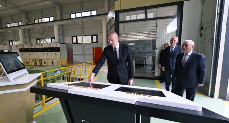 Prezident İlham Əliyev Laçında kiçik su elektrik stansiyalarının açılışlarında iştirak edib - FOTO
