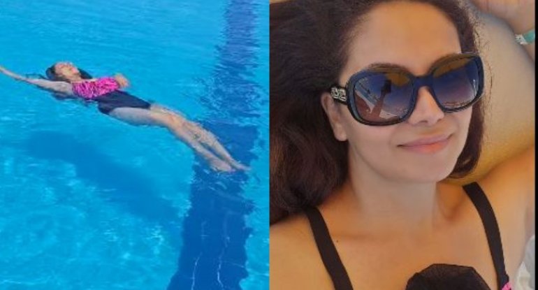 Sevda Sanəliyeva hovuzdan görüntülərini paylaşdı - VİDEO