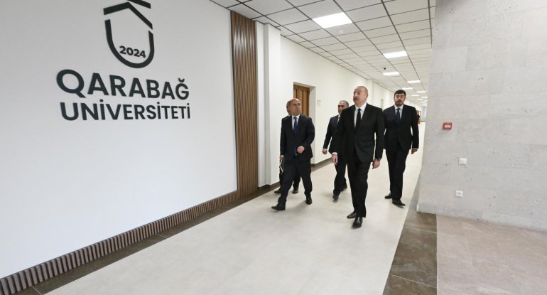 İlham Əliyev Qarabağ Universitetinin təmirdən sonra açılışında iştirak edib - YENİLƏNİB 2