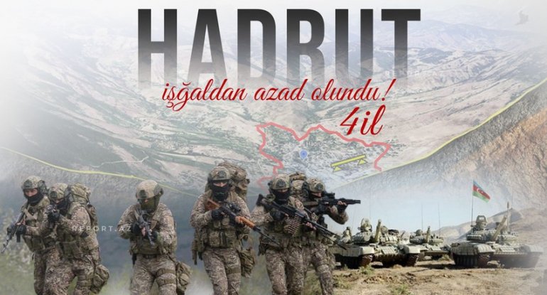 Hadrutun işğaldan azad olunmasından 4 il ötür