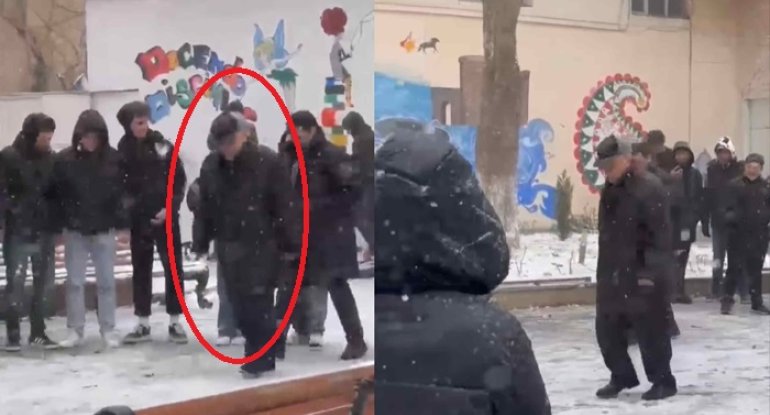 Azərbaycanda rektor tələbələrlə "bənövşə" oynadı - VİDEO