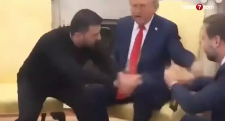 Tramp-Zelenski-Vens arasında "əlbəyaxa dava" - VİDEO