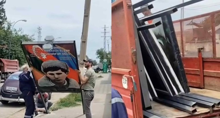 Şəhid lövhələrinin sökülməsi ilə bağlı icra hakimiyyətindən AÇIQLAMA - FOTO