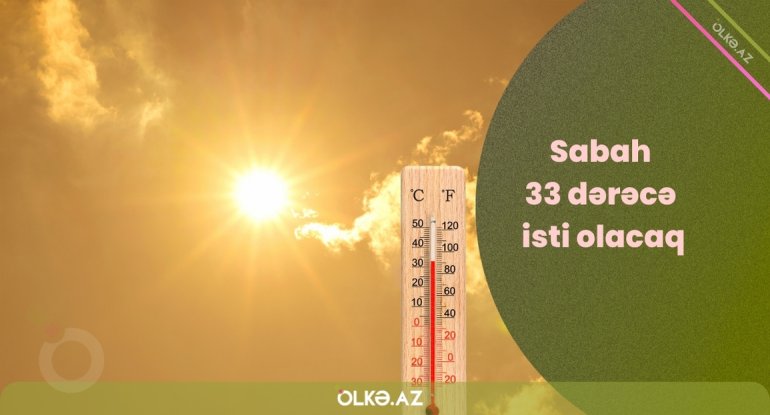 Sabah 33 dərəcə isti olacaq