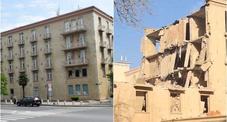 Bakıda məşhur hotel sökülür - VİDEO