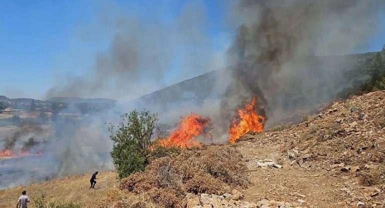 İsmayıllıda dağlıq ərazidə yanğın