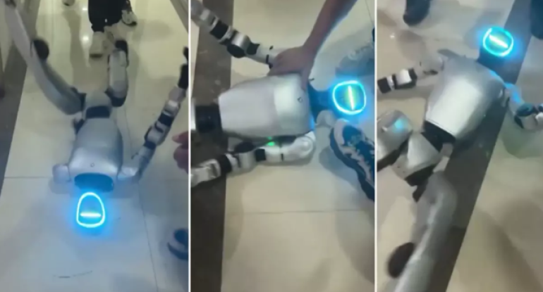 İdarəetməni itirən robot panik atak keçirdi - VİDEO