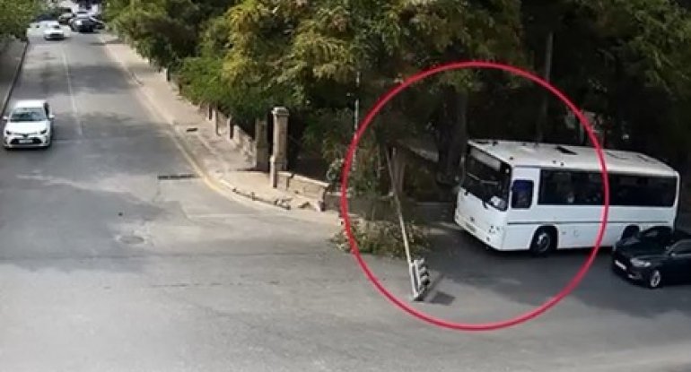 Avtobusu elə sürdü ki, işıqforu kökündən çıxardı