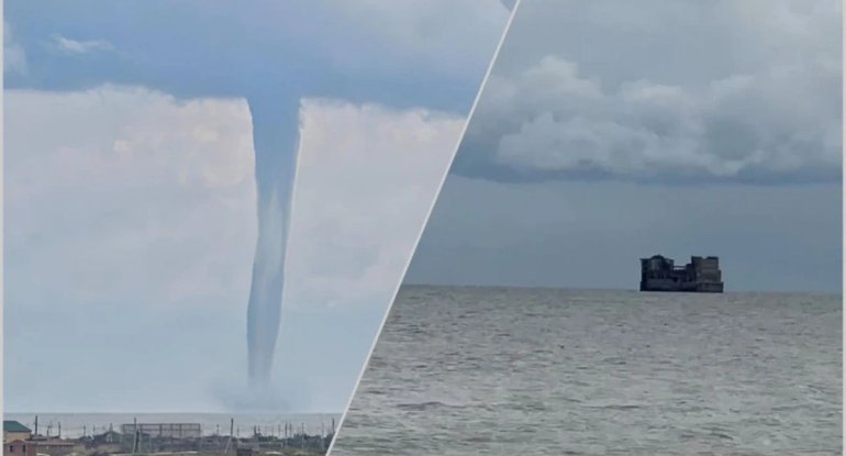 Xəzər dənizində tornado göründü&nbsp;- Video