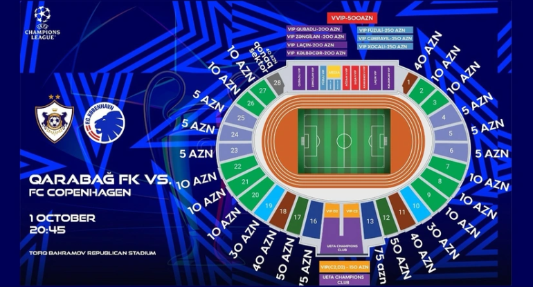 "Qarabağ" - "Kopenhagen" oyununun biletləri satışa çıxarılıb