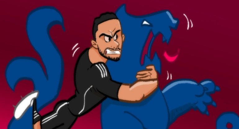 Məşhur karikaturaçı "Qarabağ" - "Çelsi" matçından çəkdi - Foto&nbsp;