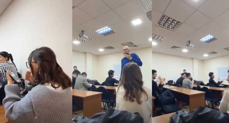 Azərbaycanda universitet müəlliminin bu addımı böyük bəyənmə topladı - VİDEO