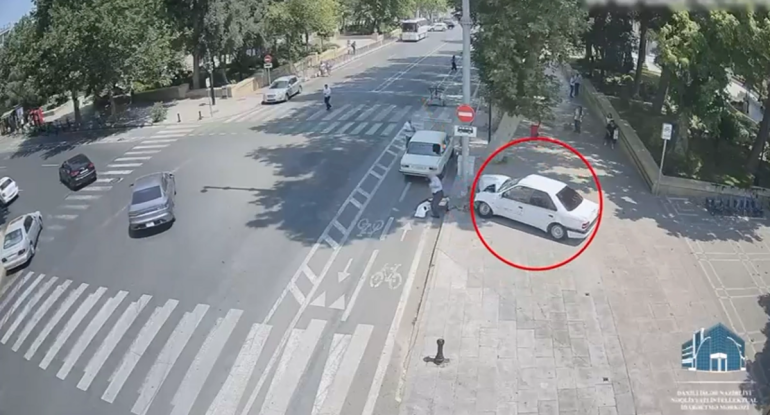 Bakıda piyadalar ölümdən son anda xilas oldular - ANBAAN VİDEO