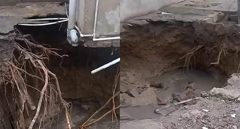 Biləcəri sakinləri evlərinin torpaqda batmasından şikayət edirlər