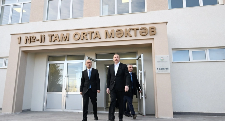 Kərkicahan qəsəbə 1 nömrəli tam orta məktəbin binası istifadəyə verilib - FOTOLAR