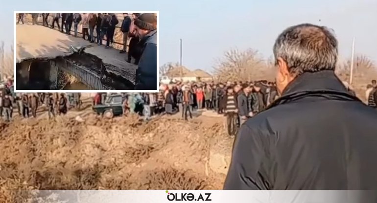 Azərbaycanda körpü uçub: Ölən var - VİDEO