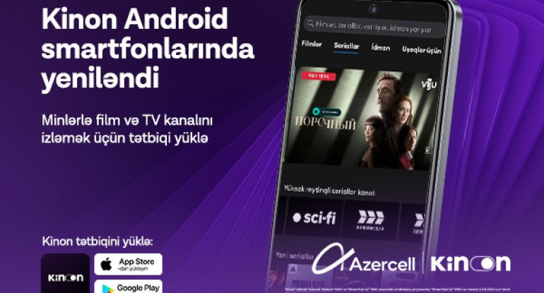 Azercell &ldquo;Kinon&rdquo; tətbiqinin funksionallığını genişləndirir