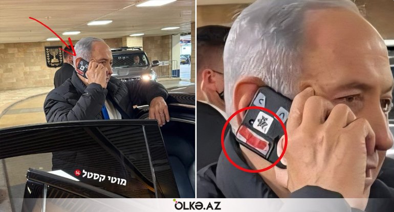 Netanyahunun telefonundakı yapışqan gündəm oldu - FOTO