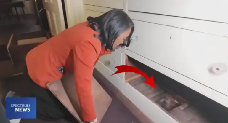 Evdəki şkafın altında tarixi gizli keçid tapıldı - FOTO