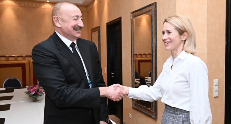 İlham Əliyev Münxendə&nbsp;Kaya Kallas ilə görüşüb
