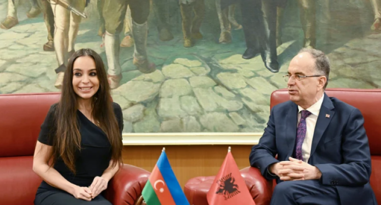 Leyla Əliyeva Tiranada Albaniya Prezidenti Bayram Beqay ilə görüşüb - FOTO