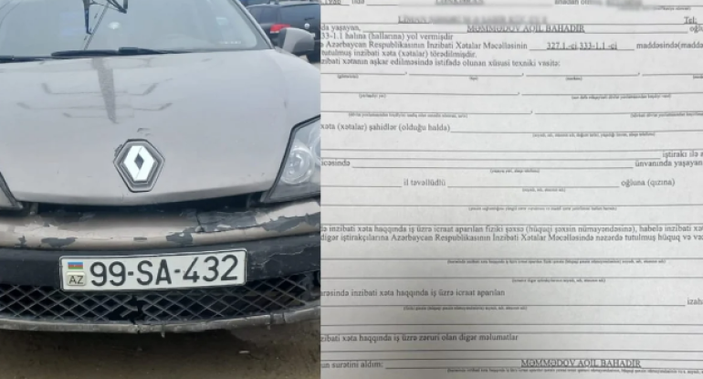 Manevr qaydalarını pozan sürücünün narkotik qəbul etdiyi üzə çıxdı