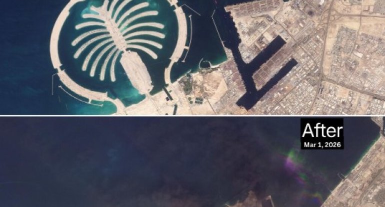 Peyk görüntüləri: Dubay səmasında qara tüstü