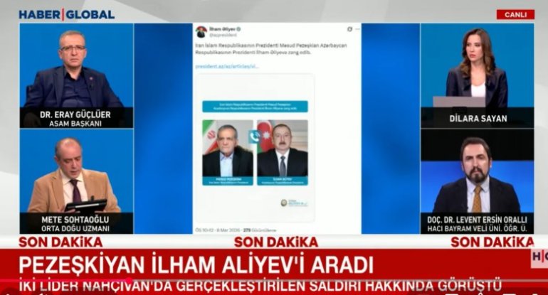 Məsud Pezeşkianın Prezident İlham Əliyevə zəngi Türkiyə mediasında müzakirə edildi - VİDEO