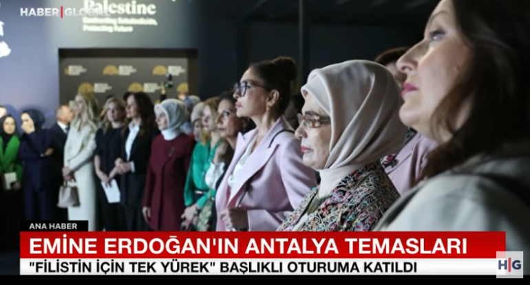 "Haber Global" Mehriban Əliyevanın Antalyada Fələstinlə bağlı paneldə iştirak etməsi barədə reportaj hazırlayıb