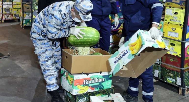 "Qarpız" yükündə 31 kiloqramdan artıq həşiş aşkarlandı