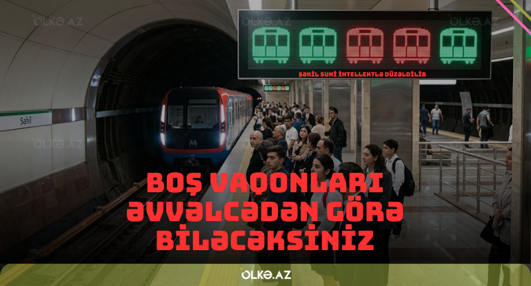 Metrodan istifadə edənlərə&nbsp;ŞAD XƏBƏR:&nbsp;Boş vaqonları əvvəlcədən görə biləcəksiniz