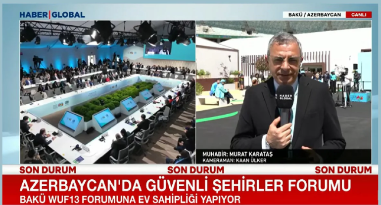 Türkiyənin "Haber Global" kanalı WUF13-un ikinci günündən videoreportaj hazırlayıb