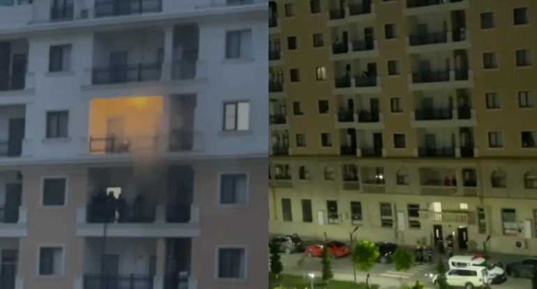 Sumqayıtda çoxmərtəbəli yaşayış binasında yanğın olub