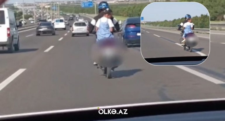 Özü kaska taxdı, azyaşlını təhlükəyə atdı &ndash; ANBAAN VİDEO&nbsp;