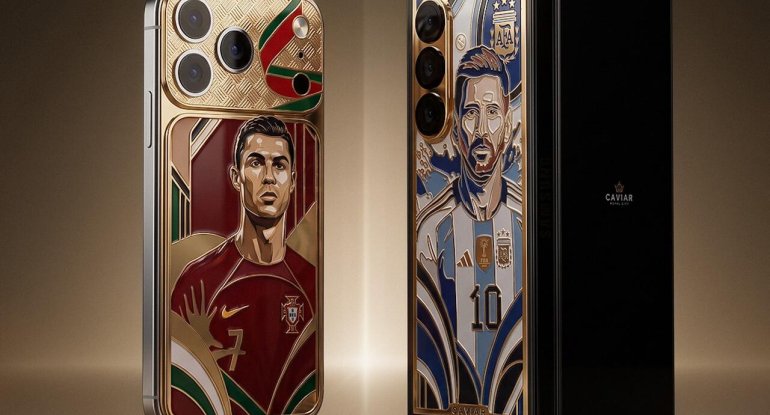 Messi və Ronaldonun şərəfinə qızıl telefon hazırlandı
